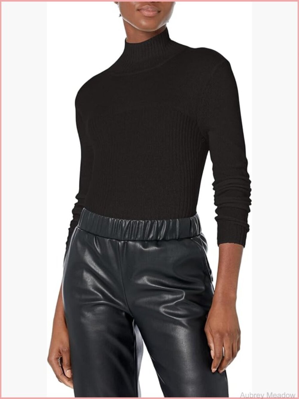 Wool Mohair Blend Fitted Turtleneck Pullover Sweater